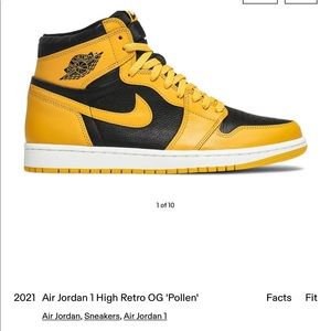 2021 Air Jordan 1 High Retro OG 'Pollen' NEW IN BOX DEADSTOCK